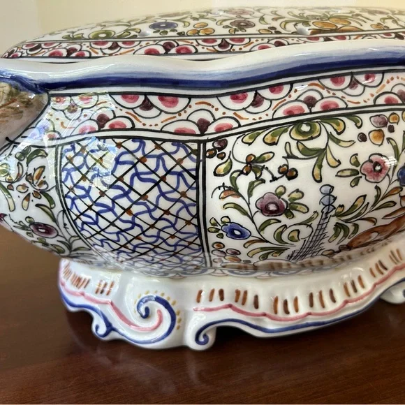 Vintage Ceramica Conimbriga 236 Hand Painted Portugal Pottery, Jardinière flower